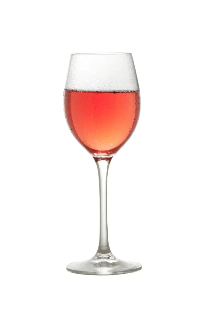 Glass of rose wine (pink in color)